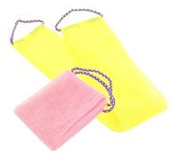 FRCOLOR 2 piezas Esponja Exfoliante Baño Doble Asa para Espalda Toalla Larga Multiusos para Limpieza Profunda y Exfoliación Corporal Adecuada para Ducha y Masaje