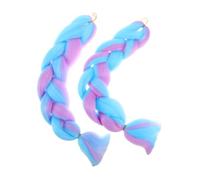 FRCOLOR 2 Piezas Extensiones Trenzadas Sintéticas de Colores Degradados Pack Unidades Trenzas Jumbo Preestiradas Suaves y Duraderas para Fiestas y Festivales