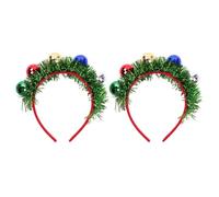 FRCOLOR 2 Piezas Feliz Navidad Diadema Diademas De Bolas De Navidad Tocado De Navidad Diadema Navideña Con Diademas Navideñas Diadema Navideña Bola De Discoteca Niño Chica Linea Metalica