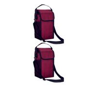 FRCOLOR 2 Piezas Fiambrera Térmica de Gran Capacidad Aluminio y Oxford | Aislante para Comida, Uso en Gimnasio y Oficina, Bolsillos Laterales y Asa Larga