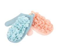 FRCOLOR 2 Piezas Flores de baño de doble cara Guante removedor de muerta bolas de baño de esponja herramientas de baño exfoliante corporal bolas de ducha de baño Educación física
