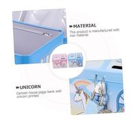 FRCOLOR 2 Piezas Hucha con Candado de Hierro para Diseño Casa Unicornio de Colores Rosa y Azul Seguro y Decorativo para Regalo