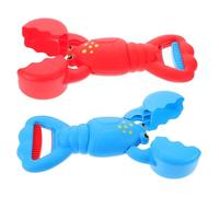 FRCOLOR 2 Piezas Juguetes de Arena Playa Excavadoras Plástico con Pinzas Langosta Equipo para Actividades al Aire y Caja de Arena Colores Rojo y Azul