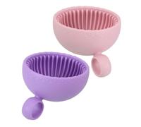 FRCOLOR 2 Piezas lavadora de brochas de maquillaje tazón de limpieza utensilios de limpieza kit de limpieza Soporte de cepillo de maquillaje de silicona cuencos de silicona gel de sílice