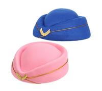 FRCOLOR 2 Piezas Lightweight Stewardess Beret Hats For Women Comfortable Air Hostess Costume Accessories For Stage Performance Theme Parties And Airline Uniforms
