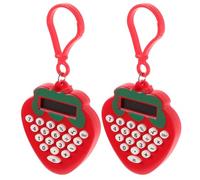 FRCOLOR 2 Piezas Mini Calculadora Electrónica de Bolsillo con Forma de Fresa Roja, Portátil y Fácil de Usar, Adecuado para Estudiantes y Actividades al Aire Libre