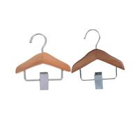 FRCOLOR 2 Piezas Mini Perchas para Muñecas Pequeñas de Unidades Colores y Marrón Oscuro Accesorios Duraderos para Colgar Ropa de Muñeca Casas para Organizar y Decorar Armarios de Juguetes