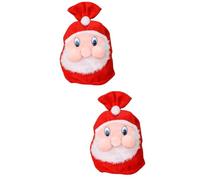 FRCOLOR 2 Piezas Mochila De Navidad Bolsa De Mochila Para Ancianos Esponja Navideña Bolsa De Para Dulces. Bolsas Para Saco De Mochila De Felpa Rojo