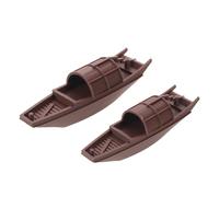 FRCOLOR 2 Piezas Modelo de Barco Pequeño de Resina Marrón para Decoración del Hogar Resistencia Decoloración y Estabilidad, Adecuado para Exhibir en Estantes o Alféizares