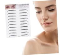 FRCOLOR 2 piezas Pegatinas de Cejas Imitación Pelo Unidades Negras Herramienta Fácil para Cejas Temporales Realistas para Hombres y Mujeres Uso Rápido sin Daño ni Recuperación