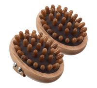 FRCOLOR 2 Piezas Peine de Masaje de Madera de Haya Cepillo de Masaje Meridiano Unidades Exfoliante Corporal para Relajación Muscular de Madera de Mano