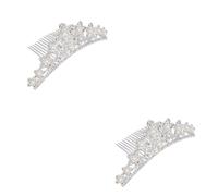 FRCOLOR 2 Piezas Peine De Pinzas De Pelo Goody Para Mujer Pinza De Pelo De Plata Peine De Novia Pelo De Novia Pinza De Pelo Nupcial Tocado De Novia Tiara Niño Venda Cabello