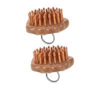 FRCOLOR 2 Piezas Peine Masajeador Madera de Sándalo Masajeador de Cabelludo con Dientes Herramienta Ergonómica para Lavado y Relajación Cepillo Portátil para