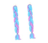 FRCOLOR 2 Piezas Pelucas Trenzadas de Colores Mechones Morados para Trenzas Cabello Sintético Trenzado de Ganchillo Extensiones Moradas Cabello para Decoraciones de Fiestas Rave y Eventos