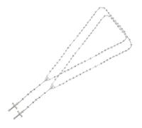 FRCOLOR 2 Piezas pulsera con cuentas de oración rosario favor bautismo chicas confirmación bendecir mini cruz collares cuerda de oración cuentas de oración hechas a mano el plastico