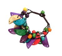FRCOLOR 2 Piezas Pulsera de cuentas de madera Rosario Caparazón talón cadena de muñeca con cuentas anillo de mano de mujer pulsera de mujer brazalete diario adorno cascara de
