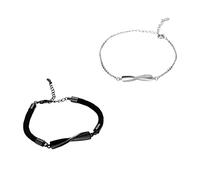 FRCOLOR 2 Piezas Pulsera De Pulseras De Parejas Con Cuentas Talón Pulseras a Juego Para Parejas Encantos Brazalete De Pulsera Dia De San Valentin Presente Lindas Pulseras Cobre