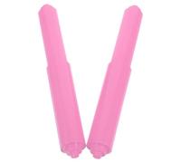 FRCOLOR 2 Piezas Rodillo Portapapel de Plástico Rosa, Barra Enrollable para Papel Higiénico Resorte, Longitud Ajustable, Instalación Rápida, para Baño y Cocina