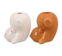 FRCOLOR 2 Piezas Soporte de Cepillo de Dientes para Diseño de Animales Divertidos Organizador de Baño y Porta Palillos Decoración Práctica y Atractiva para Hogar