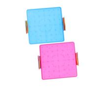 FRCOLOR 2 Piezas Tablero Doble Cara Geoboard para Juguete Educativo Matemáticas Geometría Manipulativa Plástico para Aula y Hogar Rosa Azul