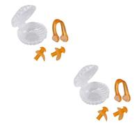 FRCOLOR 2 Piezas tapón de silicona para los oídos orange natacion accesorios ear buds Accesorios de natación Cavidad nasal earbuds clips de nariz de natación pinza nasal de silicona