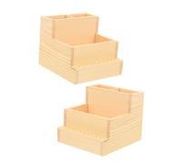 FRCOLOR 2 Piezas Titular de herramientas de manicura cajas organizadoras estuche suministro de manicura caja de herramientas de uñas portátil Light Brown