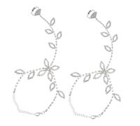 FRCOLOR 2 Piezas Tobillera De De Imitación Sol Playa Tobilleras Mujer Tobilleros Boda Verano Océano Casarse Elegante Novia Decoración Tablista Plata Pedrería