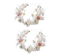 FRCOLOR 2 Piezas tocado novia accesorios para el cabello nupcial diadema nupcial diademas tocado boda Vestido novia sombrerería Pedazo cabello guirnalda venda