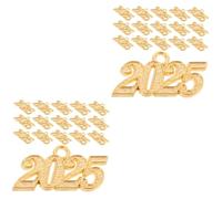 FRCOLOR 2 Series Adornos Colgantes Digitales Corchete Amuletos De Joyería Para Hacer Joyas 2025 Encantos De Año Nuevo 2025 Colgantes Encantos Colgantes Aleación De Zinc Golden 20 Piezas*2