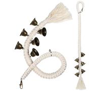 FRCOLOR 2 Timbres para Perros de Cuerda de Algodón Tejida a Mano Campana para Puerta Diseño Vintage Cobre Longitud Ajustable Set de 2 Unidades para Entrenamiento y Comunicación