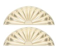 FRCOLOR 2 Tiradores de Latón Dorado Diseño de Concha para Muebles y Cajones, Acabado Resistente al Desgaste, Ideales para Cocina y Oficina