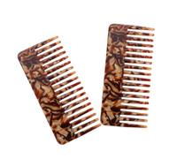 FRCOLOR 2 Uds Peine De Anchos Peine Para Desenredar El Cabello Peine De Concha De Tortuga Para Cabello Ondulado Y Rizado Grueso Café