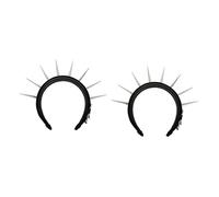 FRCOLOR 2 Uds Punk Spike Diadema Diademas De Moda Diademas De Pelo Trenzado Diadema Para Mujer Diseño De Remache Banda Para El Cabello Diadema Decorativa Remaches De Punta Banda Para El