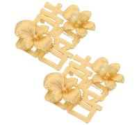 FRCOLOR 2 Unidades Broche de Boda con Símbolo de Felicidad y Flor Dorada de Alfileres para Banquete Nupcial Pin Vintage para Trajes y Vestidos Accesorio Tradicional Chino para Novios y