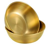 FRCOLOR 2 unids budista oferta tazón de acero inoxidable tibetano tazón de agua bendita Yoga Meditación Bowl Buda adoración utensilios suministros de oro