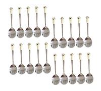 FRCOLOR 20 Piezas Cuchara para Comida de Mascotas Acero Inoxidable Diseño Compacto con Patrón de Garra de Gato para Alimentar Perros y Gatos Casa o Viajes Resistente y Fácil de Limpiar