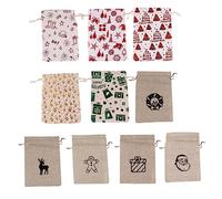 FRCOLOR 20 Piezas Saco De Algodón Navideño Bolsa De Muselina Navideña Bolsa De De De Navidad Bolsa De Golosinas Bolsas De De Navidad Galleta Bolsos De Mano Lino