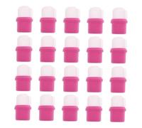 FRCOLOR 20 piezas Tapones Portátiles para Remover Esmalte Cubiertas Profesionales Soak Off para Uñas Accesorios de Cuidado de Manicura Plástico Resistente Color Rosa