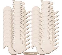 FRCOLOR 20 Unidades Rodajas de Madera en Blanco Forma de Ardilla para Manualidades, Fáciles de Usar y Aptas para Pintura, Ideales para Decoración del Hogar y Fiestas