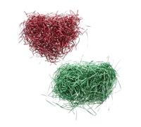 FRCOLOR 200g Papel de Metalizado para Relleno de Cajas Papel Brillante Triturado para Manualidades Tonos Rojo y Verde para Decoración Navideña y Regalos