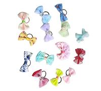 FRCOLOR 20pcs Halter für Tierhaare Haustierpflegebedarf Bögen für Hunde Schleifen für die Haare Haarbänder Tierhaargummi Schleife Haargummi Druck Stirnband Haarseil Haarring Krawatte