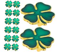 FRCOLOR 20piezas Broches De Trébol De Cuatro Día De San Patricio De Metal Pintura De Horno Accesorios De Joyería Vintage Para Mujeres y Niñas Decoración De Suerte Para Ropa y Vestidos