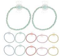 FRCOLOR 20piezas Gomas Pelo Dijes Transparentes Coleteros para Niñas Banda Elástica Enhebrada Accesorios Cabello para Niñas Fiesta