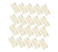 FRCOLOR 20piezas Peine Metálico Dorado De Dientes Con Diseño Invisible Para Cabello Clip De Barra Deslizante Resistente y Preciso Accesorios Para Peinados Finos Bodas y Fiestas