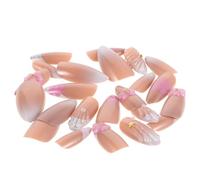 FRCOLOR 24 Piezas Armadura Flash de Uñas Postizas Diseño Floral Uñas Postizas de Cobertura Total para Fiestas para Manicura