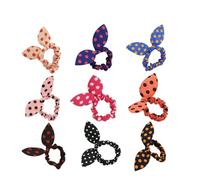 FRCOLOR 24 Piezas Coletero Orejas de Conejo y Lazo de Tela Cabello, Goma Elástica Cómoda para Mujeres y Niñas, Adecuado para Uso Diario Ocasión Color Aleatorio