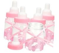 FRCOLOR 24 piezas Unidades Cajitas Forma de Biberón Rosa para Shower Cajas para y Detalles Fiesta para Decorar y Rellenar Bautizos y Cumpleaños