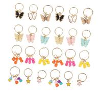 FRCOLOR 24piezas Accesorios De Joyería Colgantes Para Trenzas Anillos Para Decoraciones Cabello Para Diy Trenzas De Pelo y De