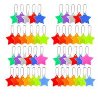 FRCOLOR 26 Piezas Colgantes Luz Reflectante de Alta Intensidad de Seguridad en Forma de Estrella Reflectores y Material PVC Reflectante para Mochilas y Ropa