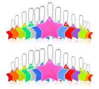 FRCOLOR 26 Piezas Colgantes PVC Reflectante Reflectantes Forma de Estrella de Seguridad Cómodo y Fácil de Colgar para Mochilas y Bicicletas Adecuado para Salidas Nocturnas y Accesorios